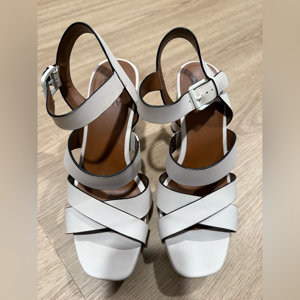 Naturalizer White Strappy Sandals